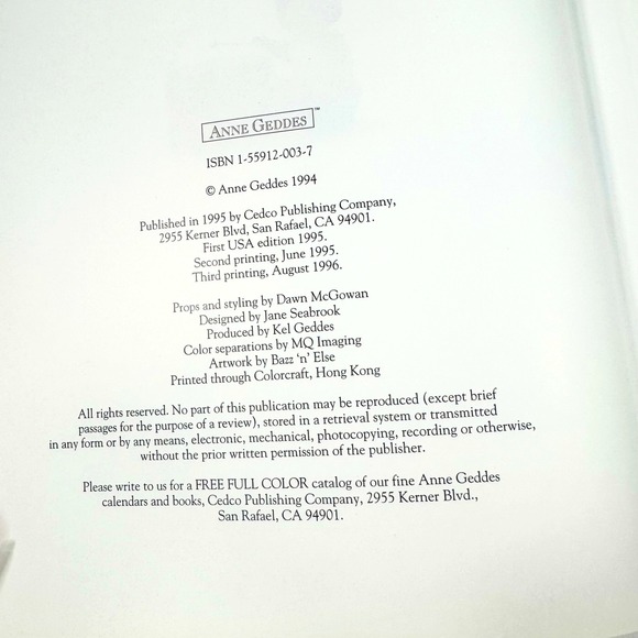 Anne Geddes The Twelve Days of Christmas 1995 Hardcover Art Book Baby Holiday - Picture 4 of 9